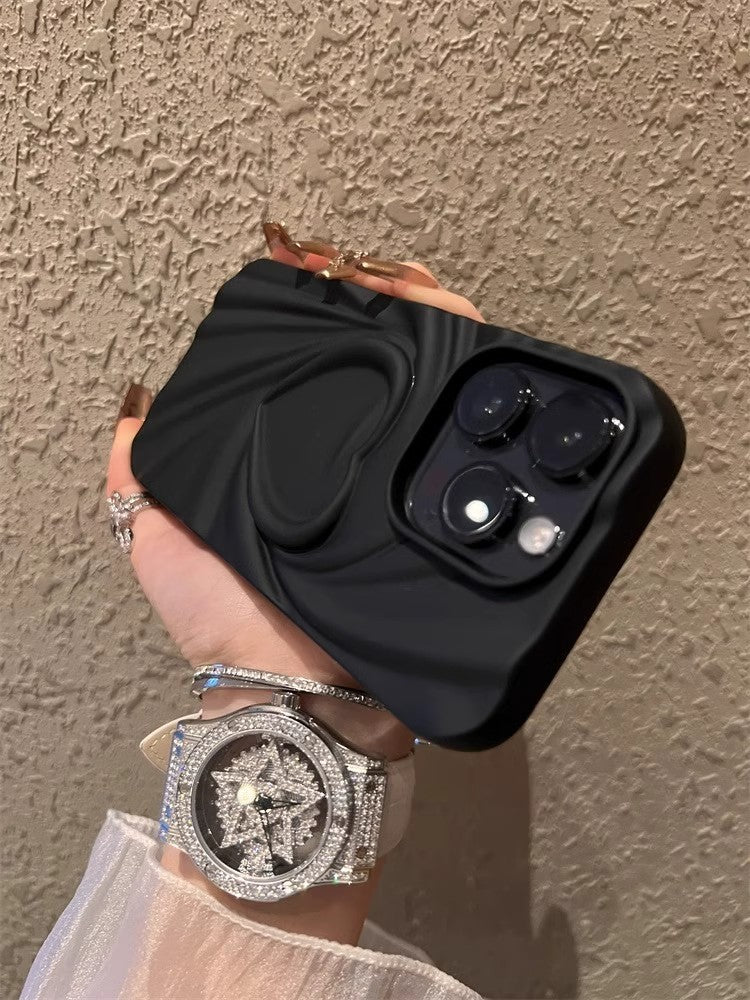 Creative Pleated Love Revolving Heart Phone Case in Multiple Colors - Teleplus creative pleated love phone