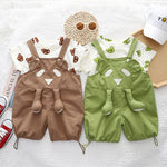 Creative Printed Baby Summer Backpack Pants Set - Creative Printed Baby Summer Set Short Sleeve Suit