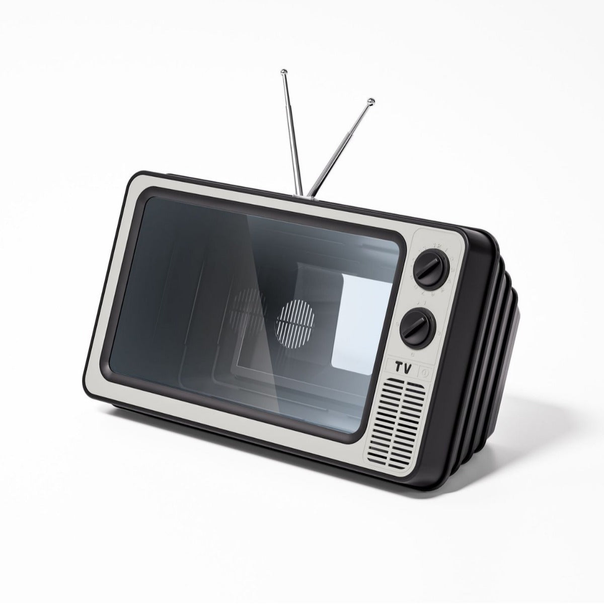 Creative Retro Desktop Phone Holder with TV Screen Design - desktop phone holder retro tv screen creative