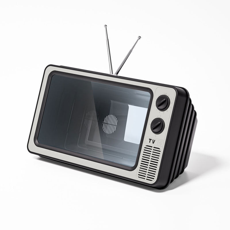 Creative Retro Desktop Phone Holder with TV Screen Design - desktop phone holder retro tv screen creative