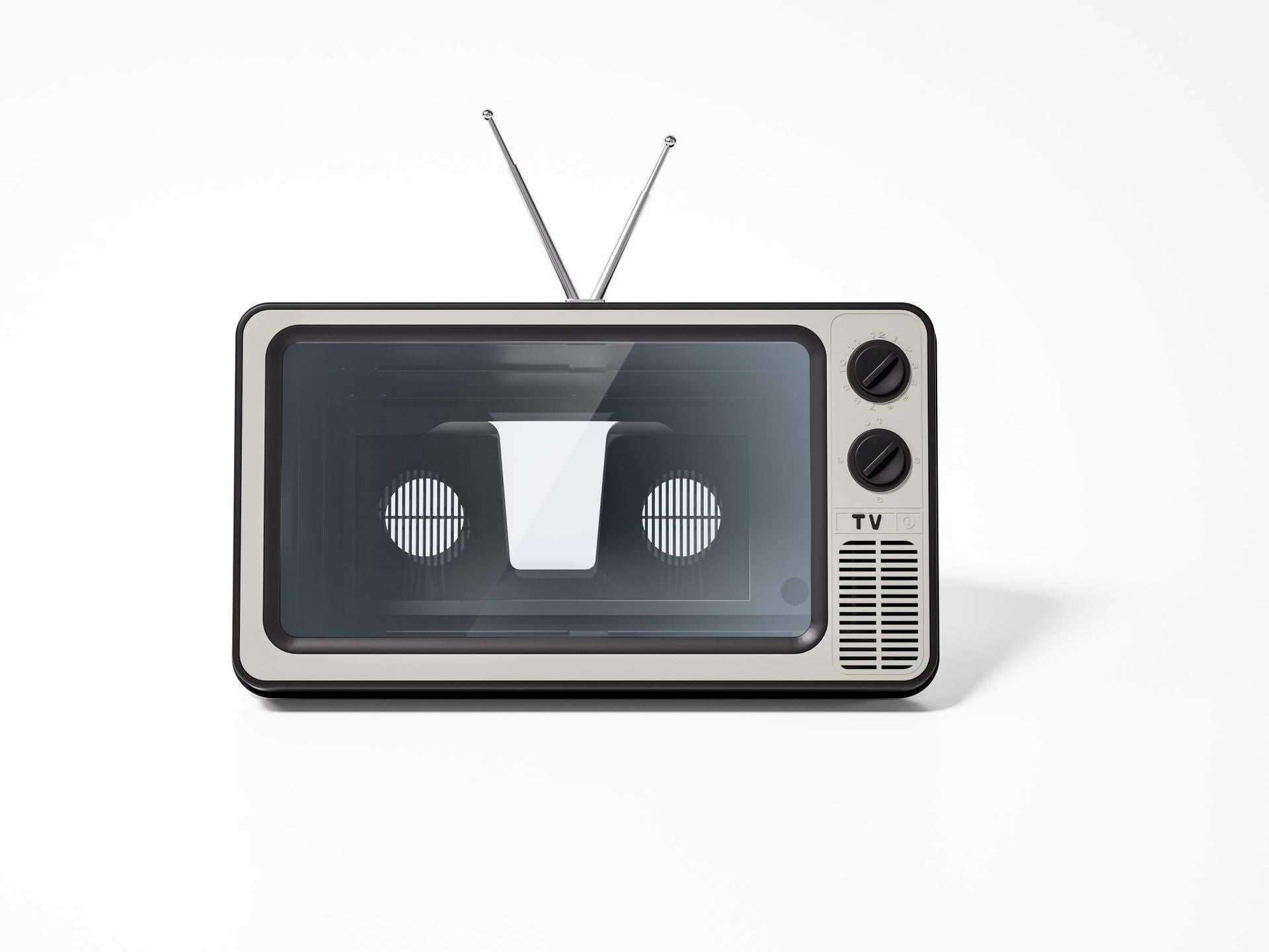 Creative Retro Desktop Phone Holder with TV Screen Design - desktop phone holder retro tv screen creative