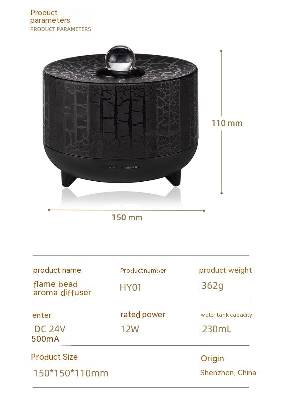 Creative Seven Color Flame Bead Aromatherapy Diffuser for Small Spaces - Teleplus creative seven color crack flame bead