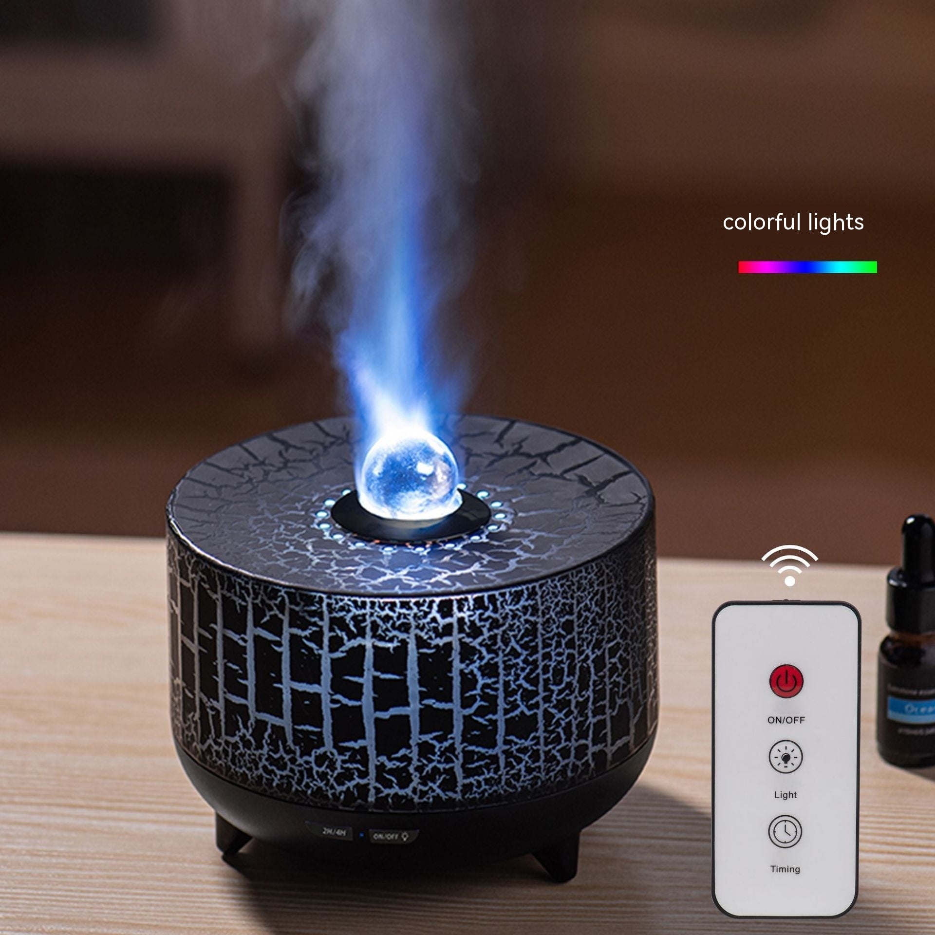 Creative Seven Color Flame Bead Aromatherapy Diffuser for Small Spaces - Teleplus creative seven color crack flame bead