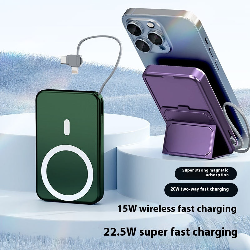 Creative Shell Plastic Power Bank with Cable Bracket in Multiple Colors - Teleplus magnetic power bank cable bracket