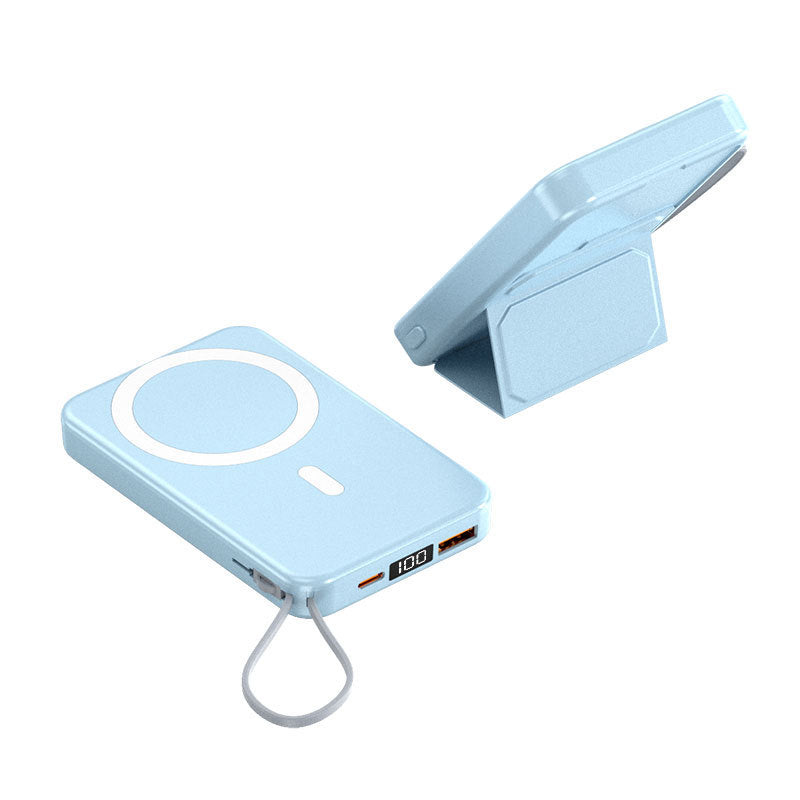 Creative Shell Plastic Power Bank with Cable Bracket in Multiple Colors - Teleplus magnetic power bank cable bracket