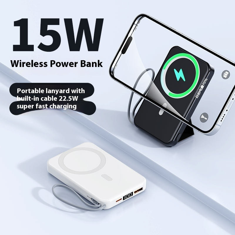 Creative Shell Plastic Power Bank with Cable Bracket in Multiple Colors - Teleplus magnetic power bank cable bracket