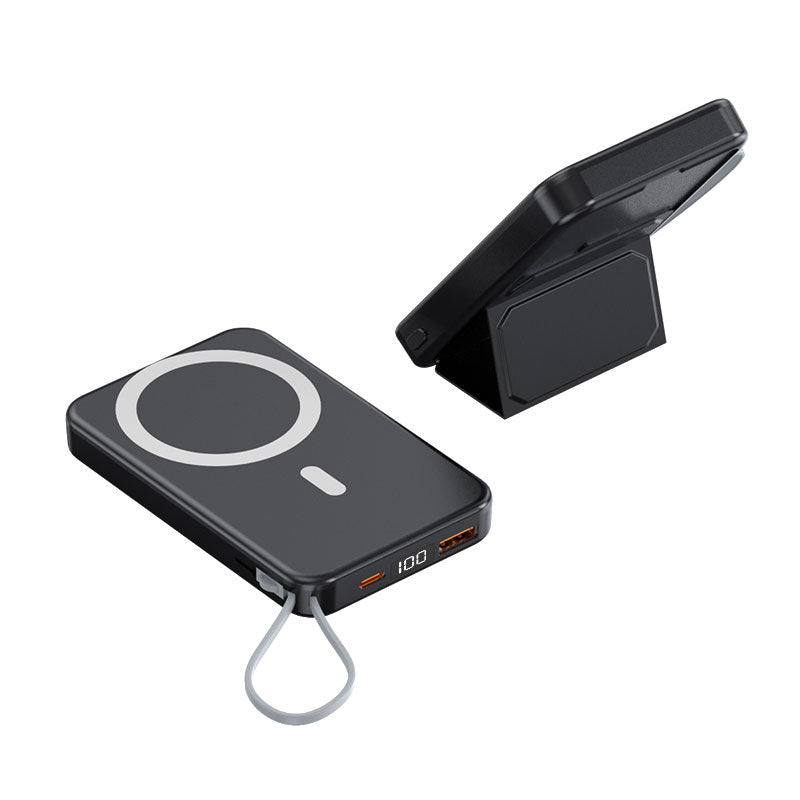 Creative Shell Plastic Power Bank with Cable Bracket in Multiple Colors - Teleplus magnetic power bank cable bracket