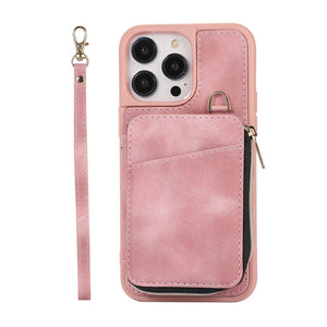 Universal Phone Case with Bracket and Lanyard for United States CHF - Creative in Leather Card Slots united states chf