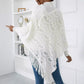 Crochet Flower Sweater Women’s Loose Pullover Long Sleeve Acrylic Knit Top - Teleplus Womens