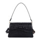 Crocodile Pattern PU Leather Handbag Medium Hard Shoulder Tote with Phone Pocket - Bag