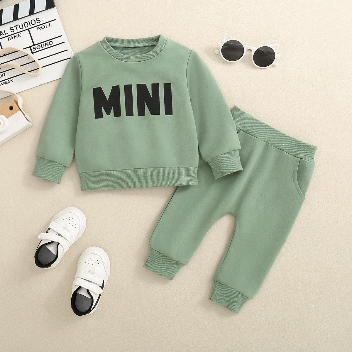 Cross-border Infant Neutral Men And Women Three-color Long Sleeve Embroidered Long-sleeve Suit - Long Sleeve Baby Suit