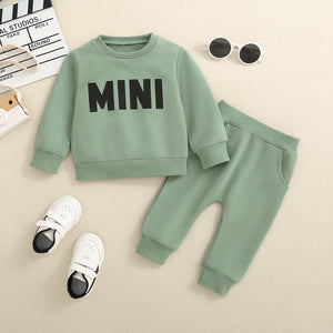 Long Sleeve Cotton Kids Shirt Set with Gift Box in Apricot Green Brown - Baby Suit for Stylish Tiny Humans long sleeve