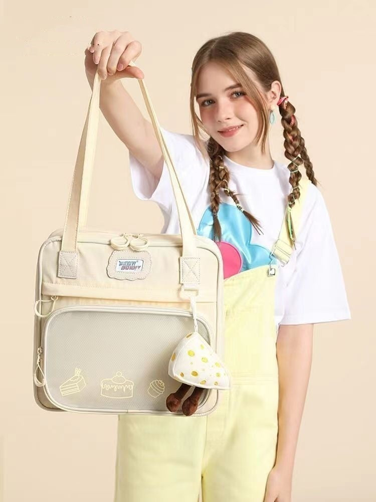 Cross-border Japanese Sweet Style Female Large Capacity Tote Student Class Schoolbag - Tote Your Snacks in Style