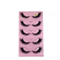 Cross Cat Eye False Eyelashes 5 Pairs Artificial Fiber for Natural Look - cross cat eye false