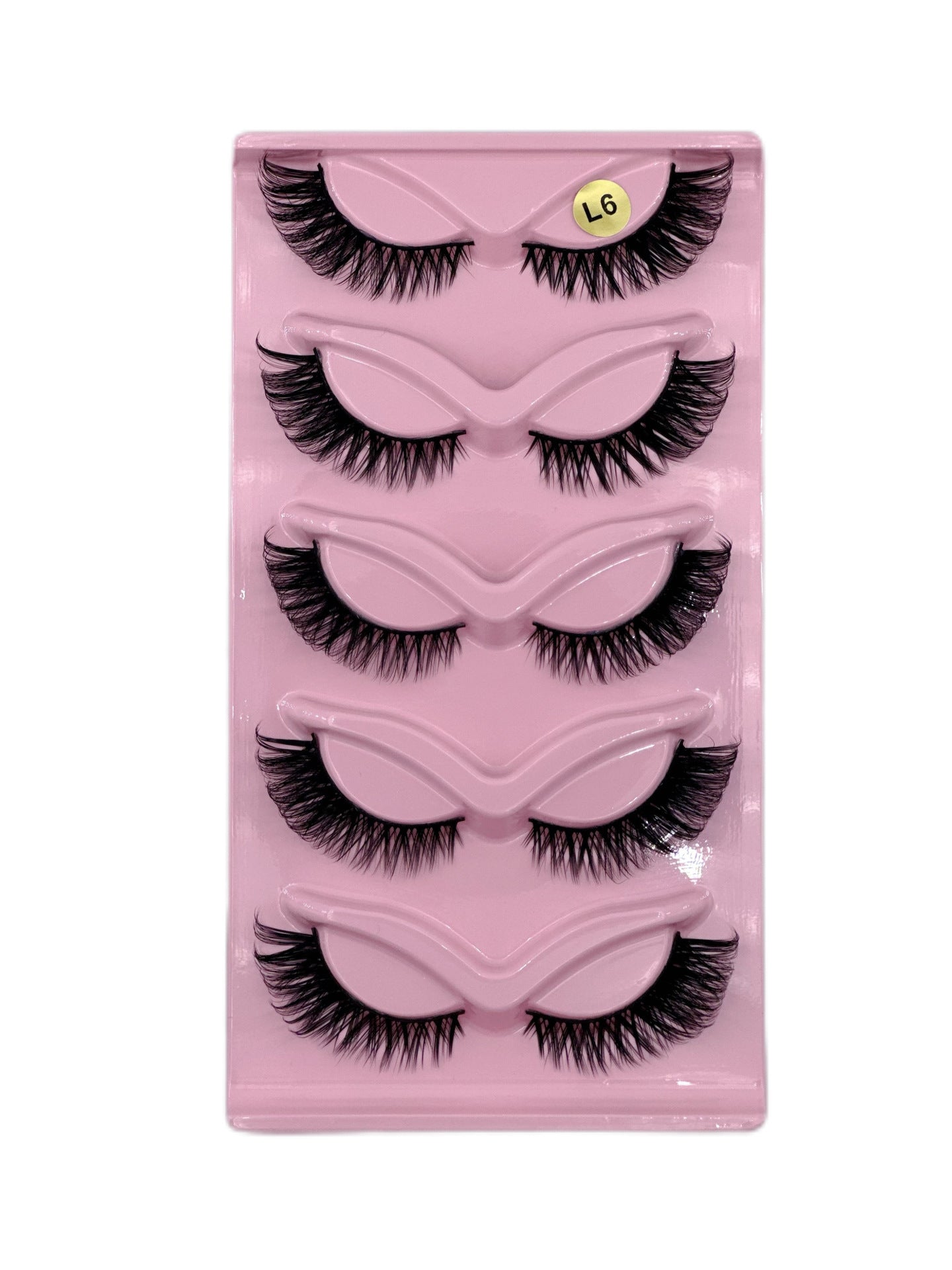 Cross Cat Eye False Eyelashes 5 Pairs Artificial Fiber for Natural Look - cross cat eye false