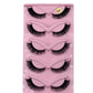 Cross Cat Eye False Eyelashes 5 Pairs Artificial Fiber for Natural Look - cross cat eye false