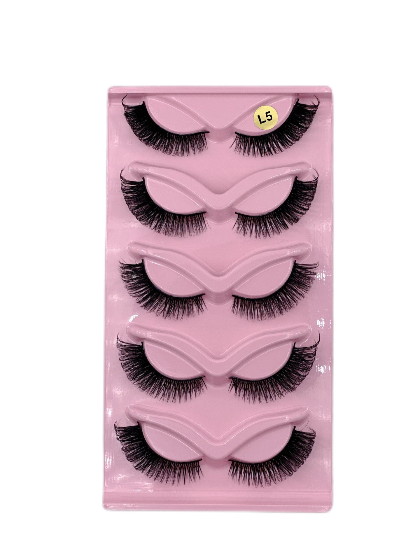 Cross Cat Eye False Eyelashes 5 Pairs Artificial Fiber for Natural Look - cross cat eye false