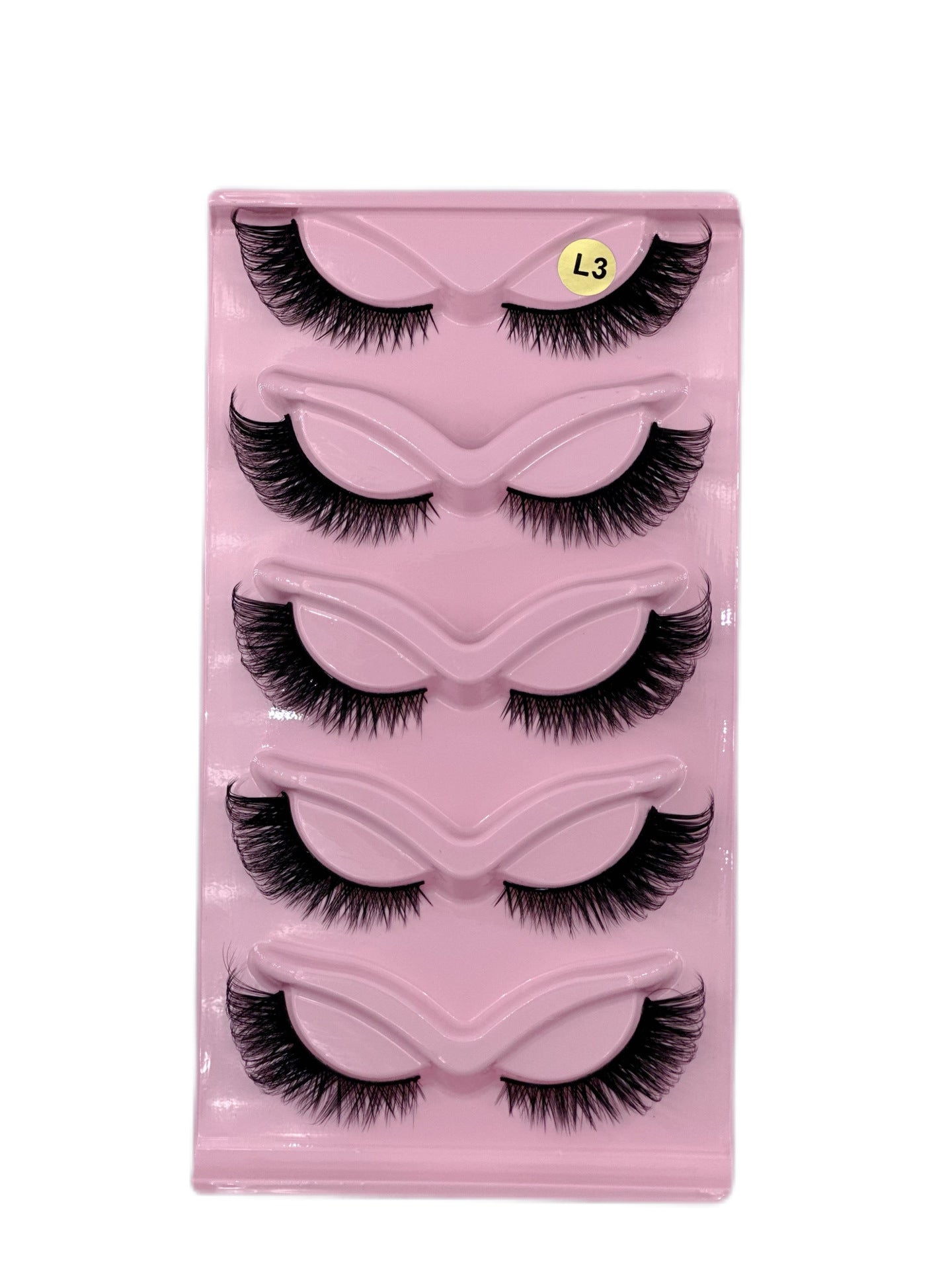 Cross Cat Eye False Eyelashes 5 Pairs Artificial Fiber for Natural Look - cross cat eye false