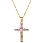 Cross Light Luxury Temperament Gorgeous Full Diamond Necklace - Cross Light Full Diamond Necklace in Stainless Steel