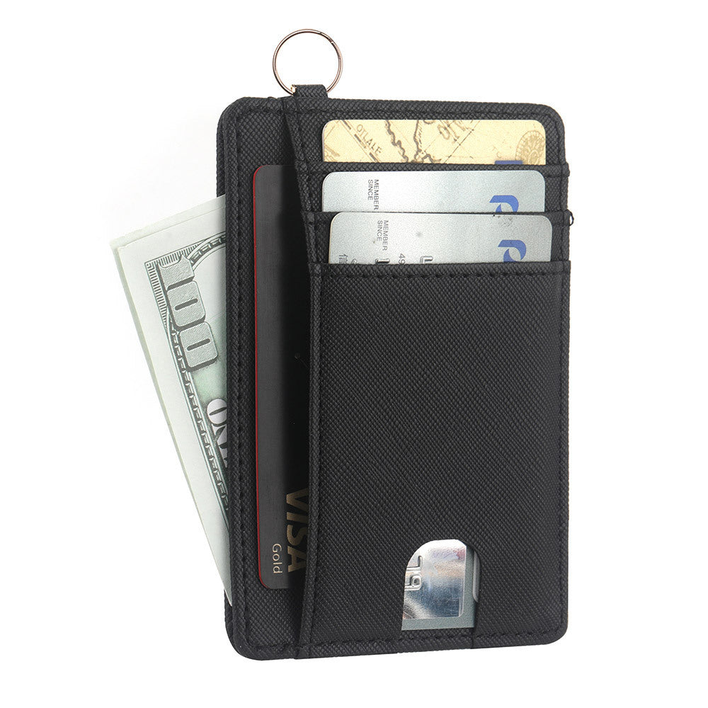 Cross Pattern Cover Card Holder in Multiple Colors for United States Market - Holder: Snazzy Slots Litchi and cover