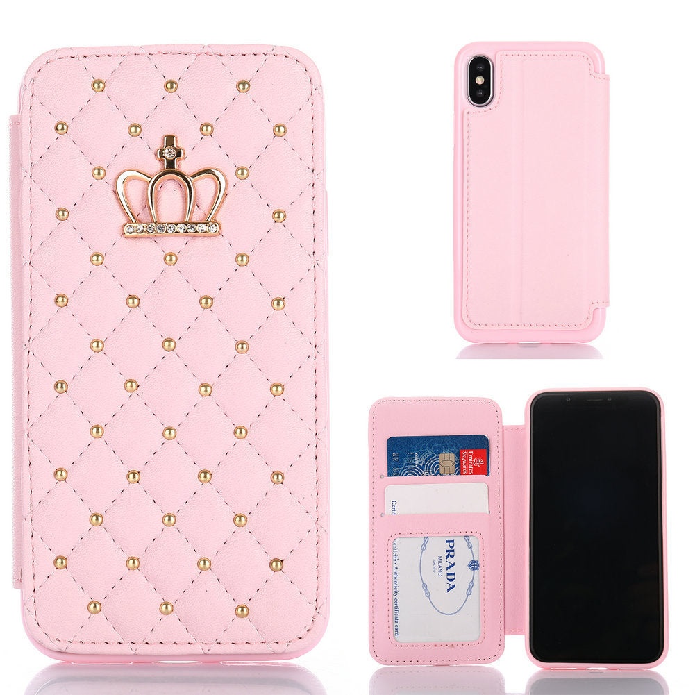 Crown Card Leather Case for Men with Storage - Samsung Phones crown card leather case