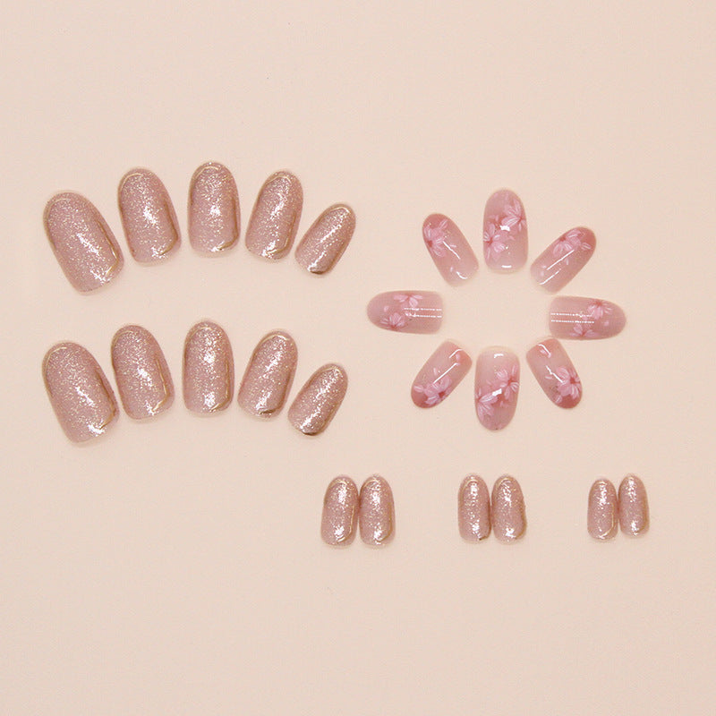 Crystal Peach Blossom Nail Art Flowers for Short Oval Nails - Teleplus short oval nail polish flower