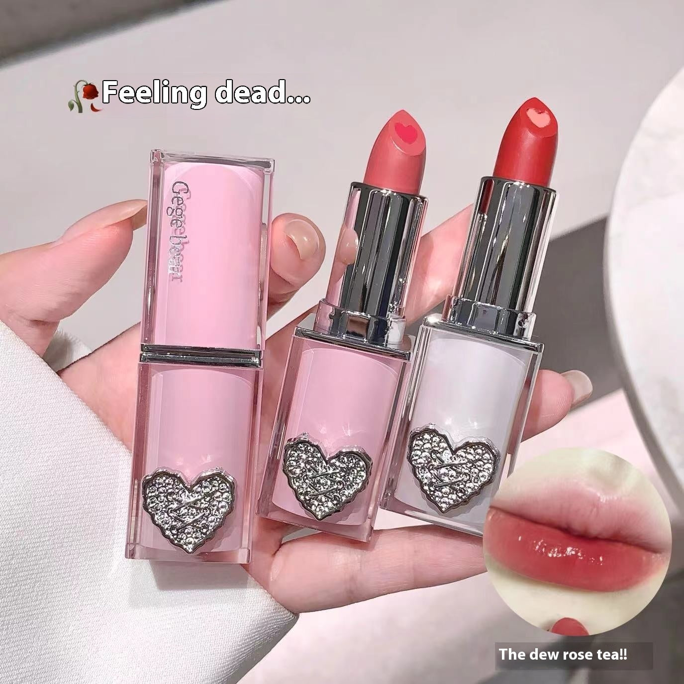 Crystal Transparent Runcai Sandwich Lipstick in Glossy Colorful Shades - Teleplus crystal transparent runcai sandwich
