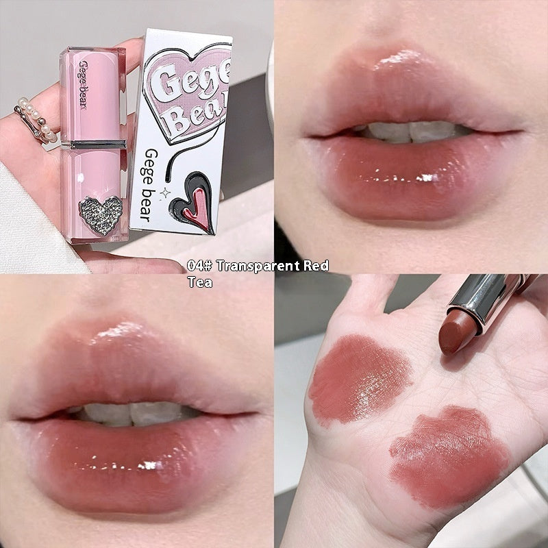 Crystal Transparent Runcai Sandwich Lipstick in Glossy Colorful Shades - Teleplus crystal transparent runcai sandwich
