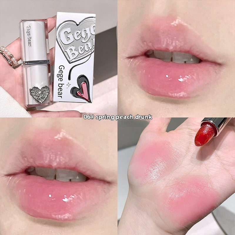 Crystal Transparent Runcai Sandwich Lipstick in Glossy Colorful Shades - Teleplus crystal transparent runcai sandwich