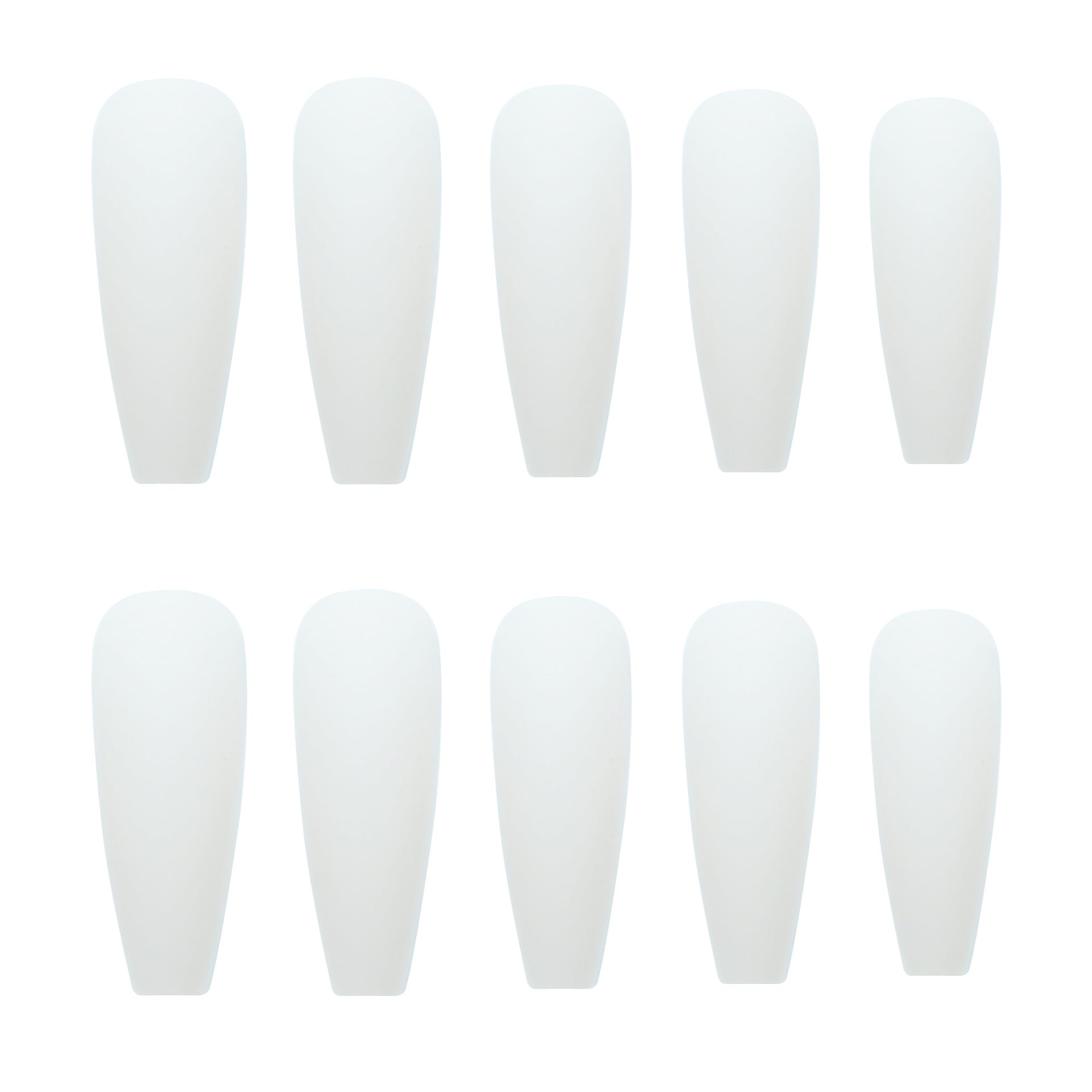 CS-18 White Long T Grinding Fake Nail Tips with Glue 24 Pieces - Teleplus grinding fake nail tip wear