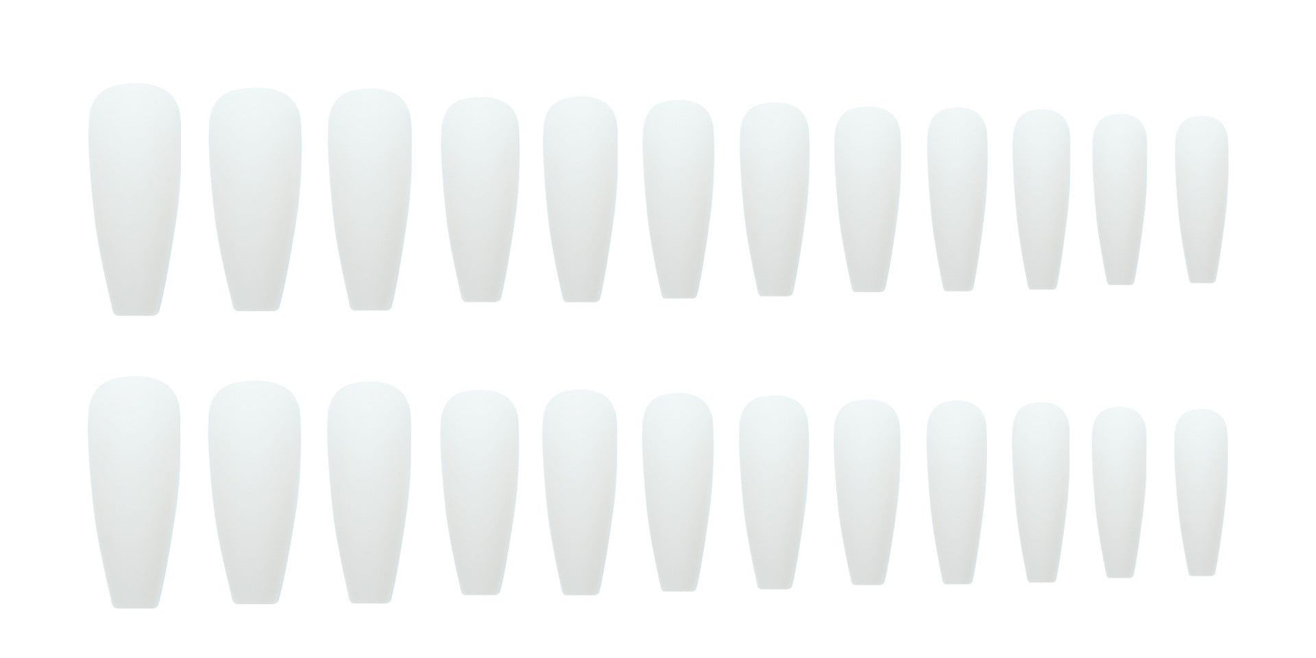 CS-18 White Long T Grinding Fake Nail Tips with Glue 24 Pieces - Teleplus grinding fake nail tip wear