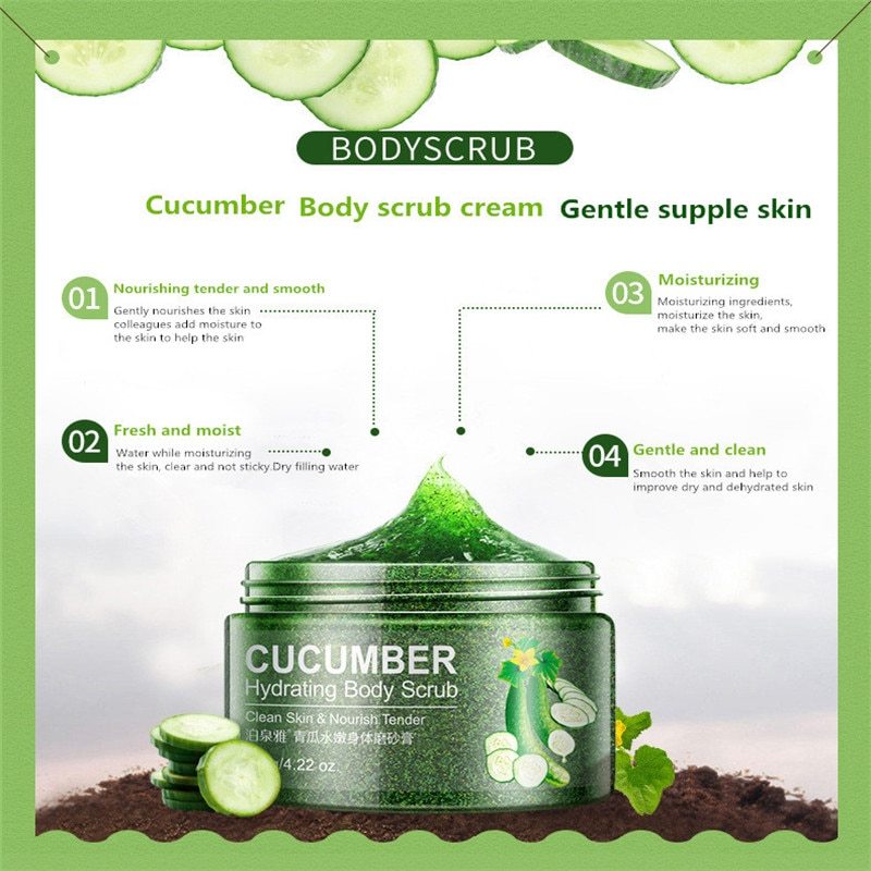 Cucumber skin beautiful white skin peels facial scrub - Cucumber Skin Scrub: Feel Unwell? Get Silky Smooth!