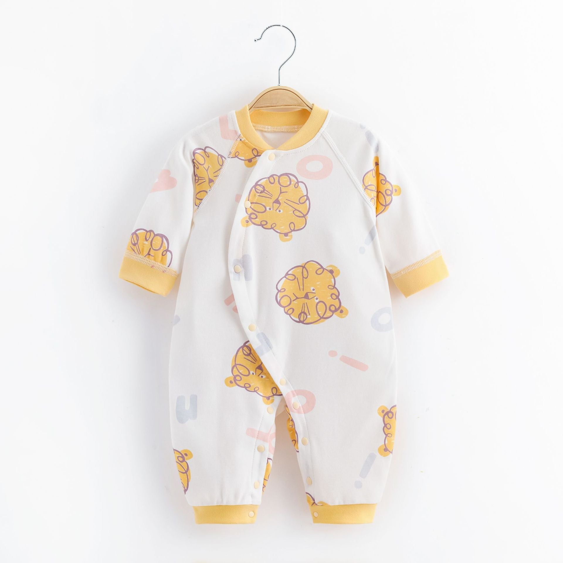 Cute Baby Printed Cotton Jumpsuit - Adorable Cute Baby Jumpsuit with Diagonal Buckle Fun