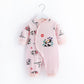 Cute Baby Printed Cotton Jumpsuit - Adorable Cute Baby Jumpsuit with Diagonal Buckle Fun