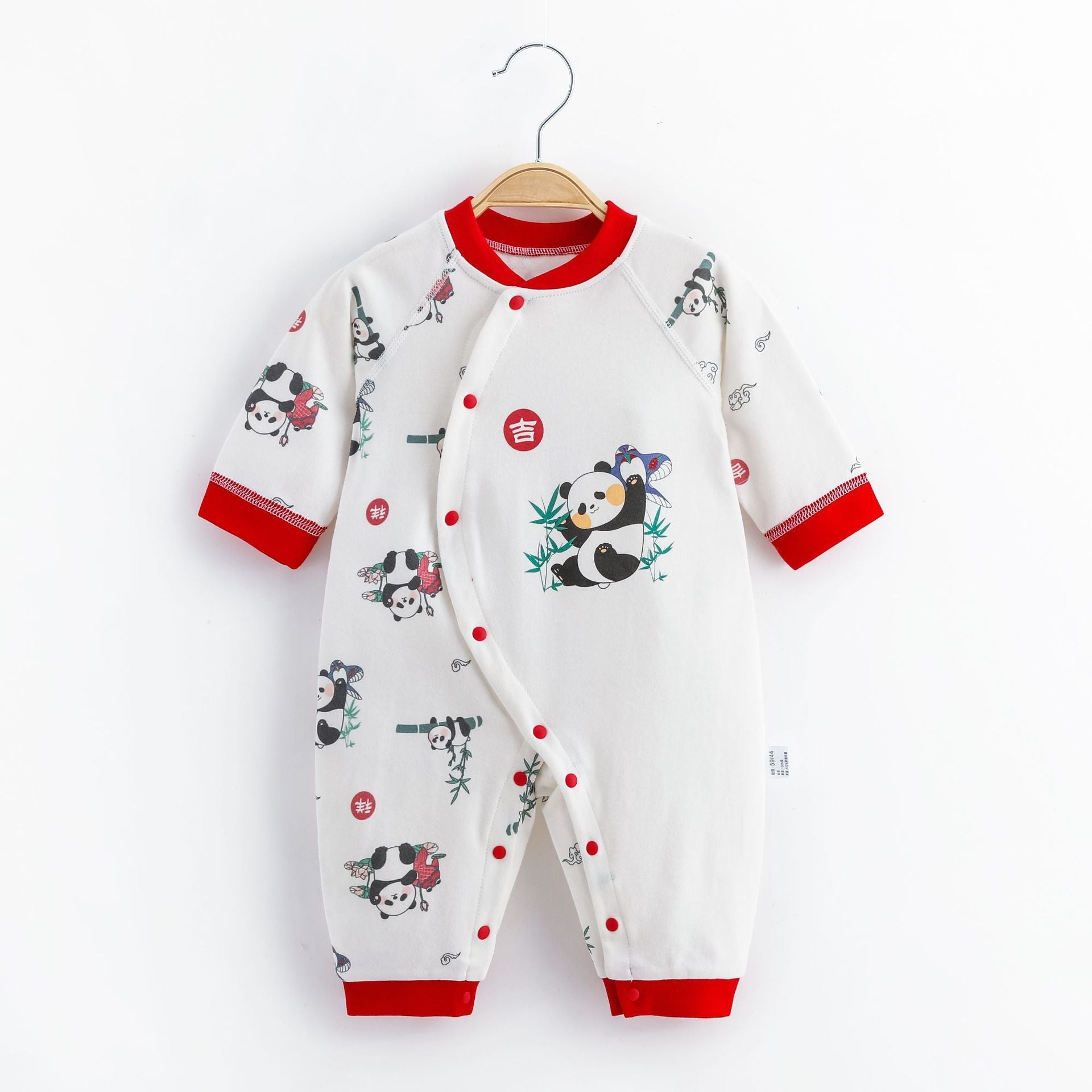 Cute Baby Printed Cotton Jumpsuit - Adorable Cute Baby Jumpsuit with Diagonal Buckle Fun