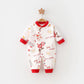 Cute Baby Printed Cotton Jumpsuit - Adorable Cute Baby Jumpsuit with Diagonal Buckle Fun