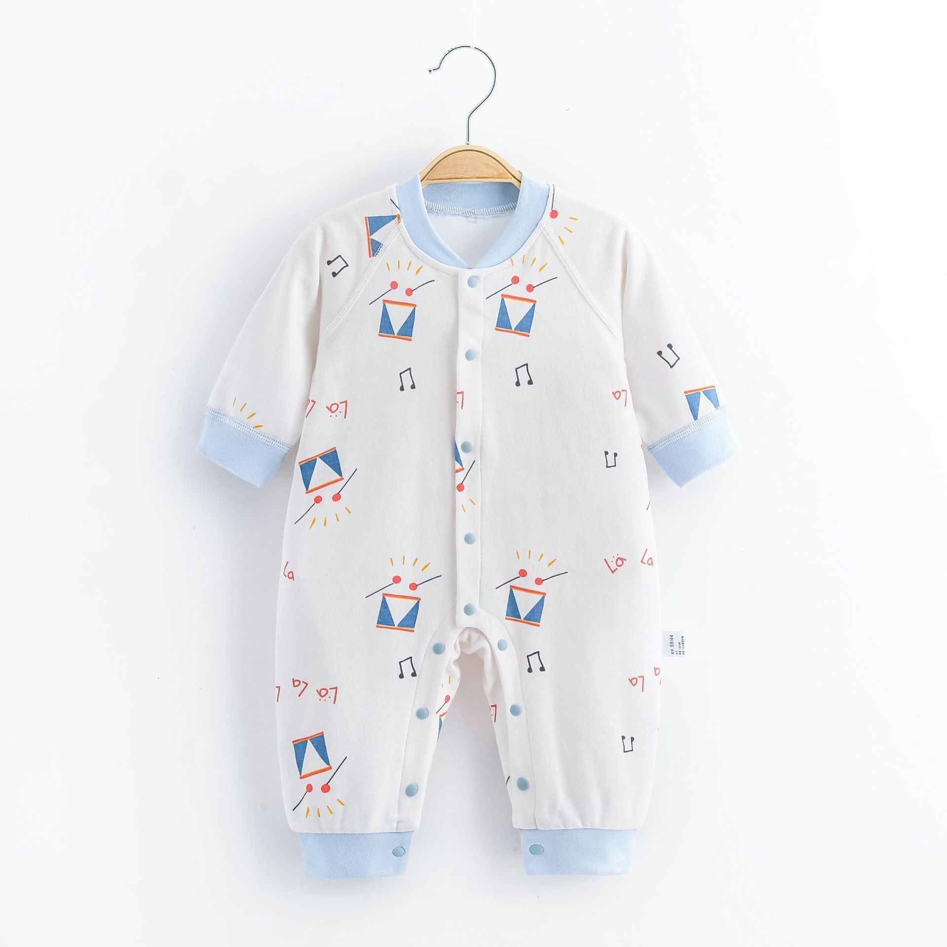 Cute Baby Printed Cotton Jumpsuit - Adorable Cute Baby Jumpsuit with Diagonal Buckle Fun