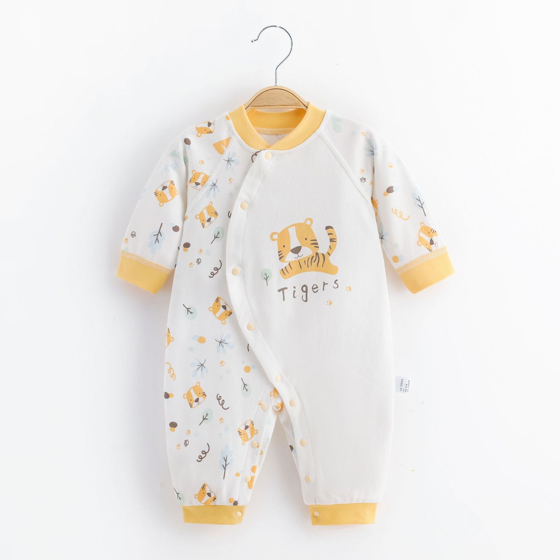 Cute Baby Printed Cotton Jumpsuit - Adorable Cute Baby Jumpsuit with Diagonal Buckle Fun