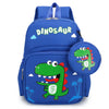 Schattige cartoon -ruggengraatbescherming met muntenportemetjes kinderen bedrukte schooltas - Dinosaur Sapphire Blue