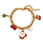 Cute Cartoon Santa Claus Socks Bracelet with Electroplated Big O-shaped Chain - Teleplus santa claus socks cute cartoon