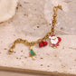 Cute Cartoon Santa Claus Socks Bracelet with Electroplated Big O-shaped Chain - Teleplus santa claus socks cute cartoon
