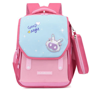 Cute Children Student Leisure Burden Alleviation Backpack - Burden-Free Blue Pink Backpack for Happy Students