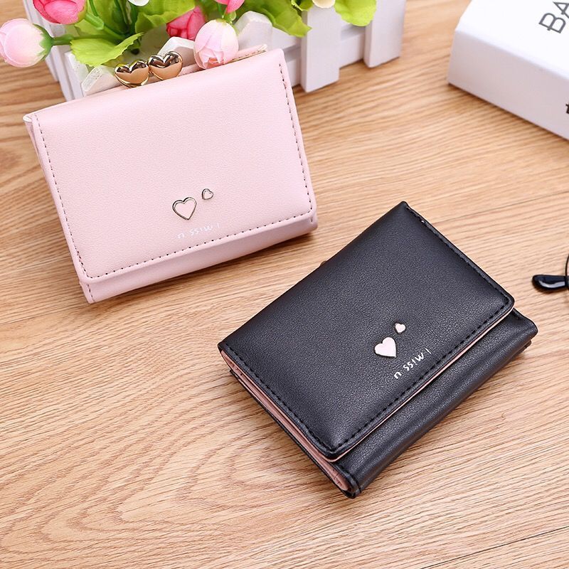 Cute Coin Purse with Multiple Folds and Secure Inner Compartments - for Stylish Students Hearts Aflutter cute coin purse
