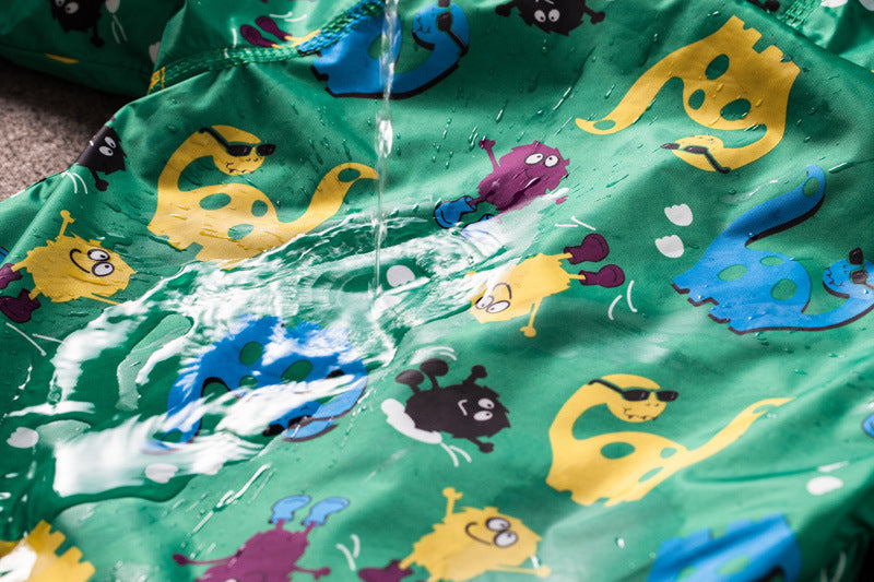 Cute Dinosaur Windproof Rainproof Jacket for Kids 3-8 Years - cute dinosaur windproof rainproof jacket