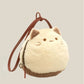 Cute Plush Cat Handbag Small Polyester Crossbody Bag with Shoulder Strap - cute plush cat handbag small