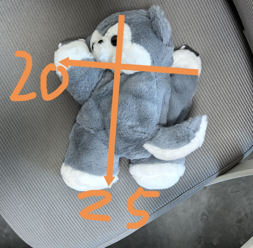 Cute Plush Doll Husky Backpack with Double Shoulder Connectors - plush doll husky backpack cute