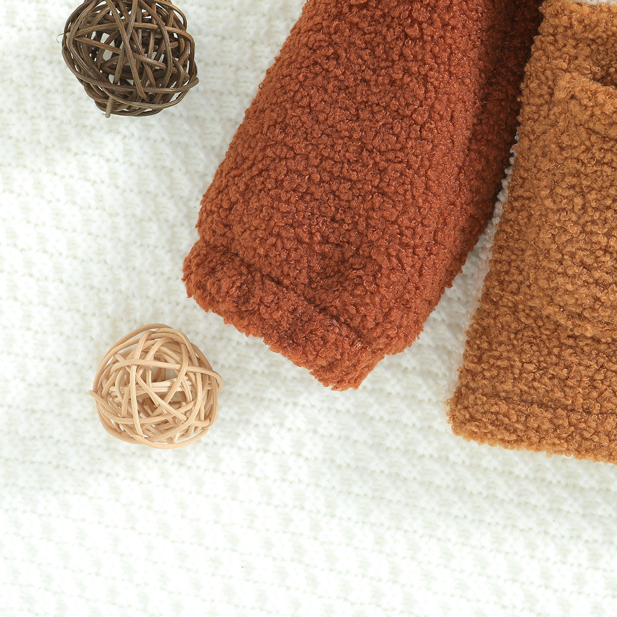 Cute Polar Fleece Zipper Jacket for Kids in Solid Colors - polar fleece jacket cute zipper