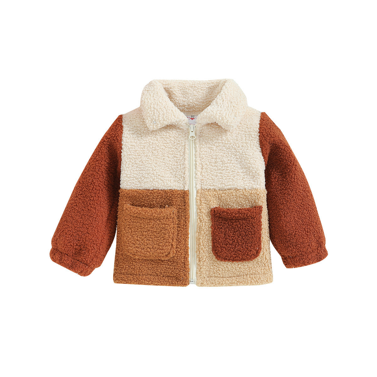 Cute Polar Fleece Zipper Jacket for Kids in Solid Colors - polar fleece jacket cute zipper