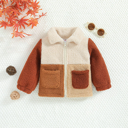 Cute Polar Fleece Zipper Jacket for Kids in Solid Colors - polar fleece jacket cute zipper