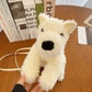 Cute Puppy Plush Bag Cartoon Shoulder Messenger with Mobile Phone Pocket - cute puppy plush bag cartoon shoulder